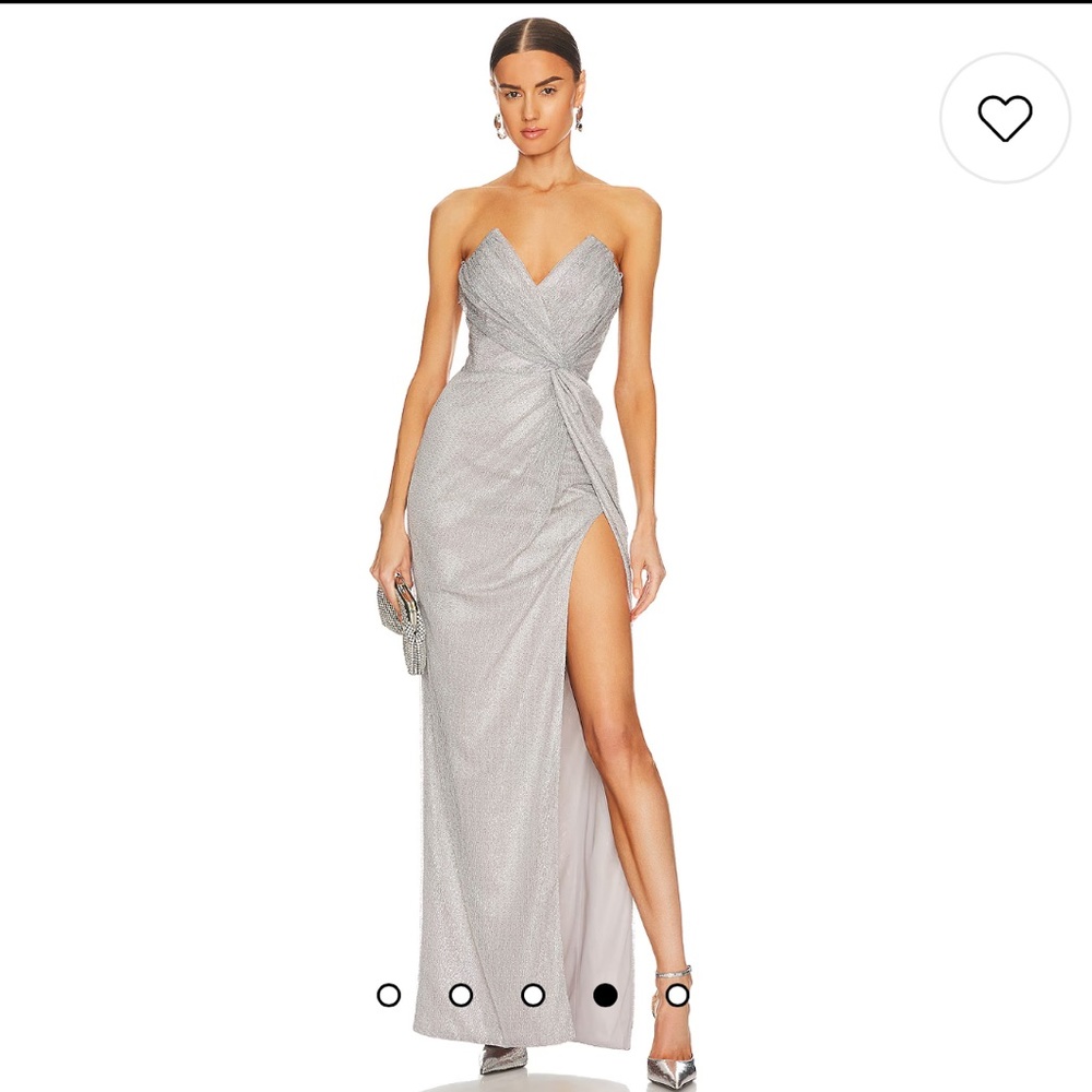 gorgeous katie may x REVOLVE Finn Gown in Silver